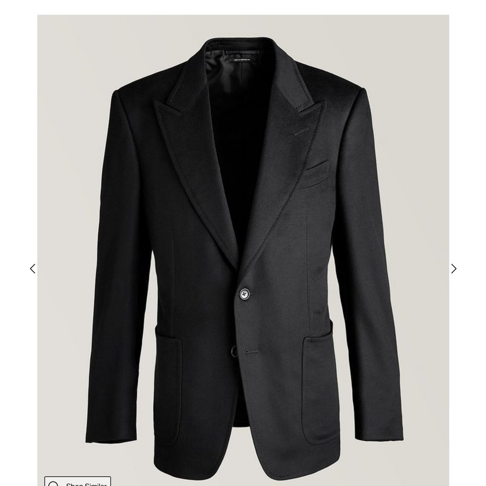 TOM FORD BLACK 100% CASHMERE SPORT JACKET. SIZE: 52 R